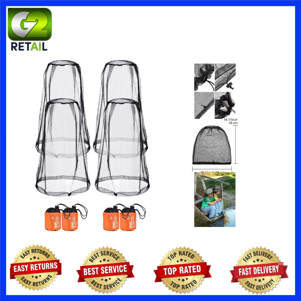 4-Pack Mosquito Face Mesh Net – Insect Protection for Outdoor Adventures