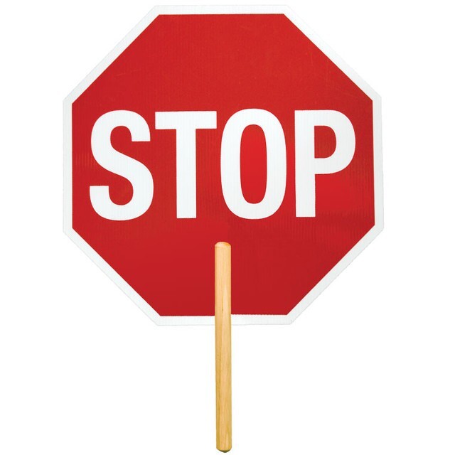 2 Pack Kishigo 5960 18″ Stop / Slow Sign 12″ Handle School Construction Safety