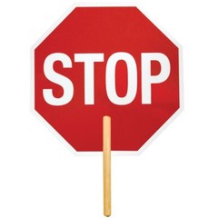 2 Pack Kishigo 5960 18″ Stop / Slow Sign 12″ Handle School Construction Safety