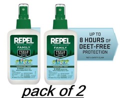 2 pack Repel Insect and Mosquito Repellent Family Pump Spray, DEET-Free Bug Spra