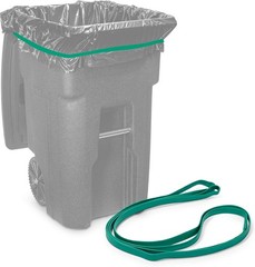 Tasker Rubber Bands for 95-96 Gallon Trash Cans, (Value 6 Pack) Green