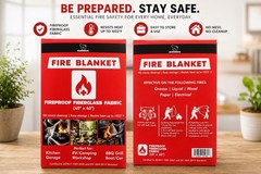Silverback Fire Blanket Fireproof Fiberglass 40 x 40 in White Lightweight