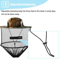 Mosquito Head Net Hat Safari Sun Bucket Hat with Net Mesh Outdoor Fishing Hiking