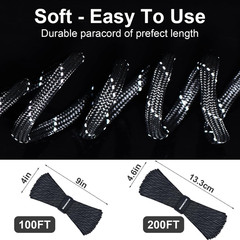 Reflective Paracord Rope 7 Strand Type III Parachute Cord 4mm 100ft / 200ft for