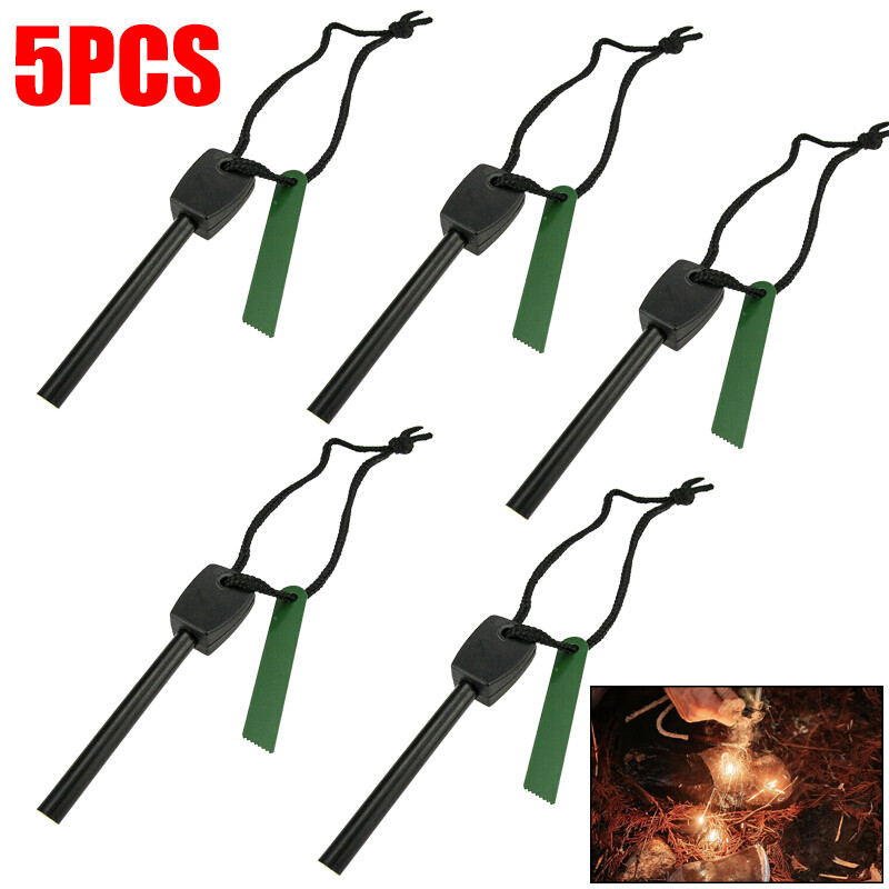 5x Outdoor Flint Steel Magnesium Striker Ferro Rod Survival Fire Starter Camping