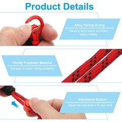 2 Pcs Paracord Lanyard Keychain with Spring Ring Black Brown