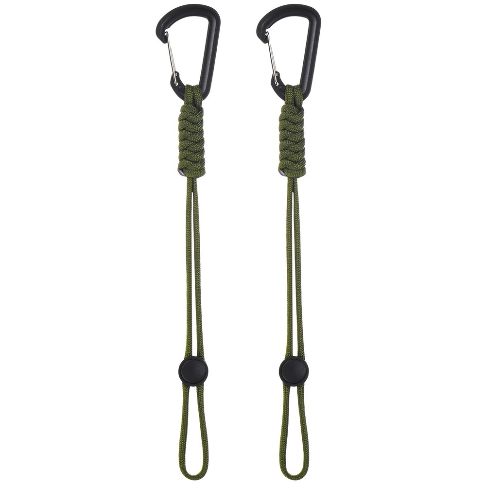 2-Pack Paracord Keychains with Clips[Green]