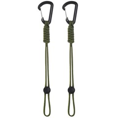 2-Pack Paracord Keychains with Clips[Green]