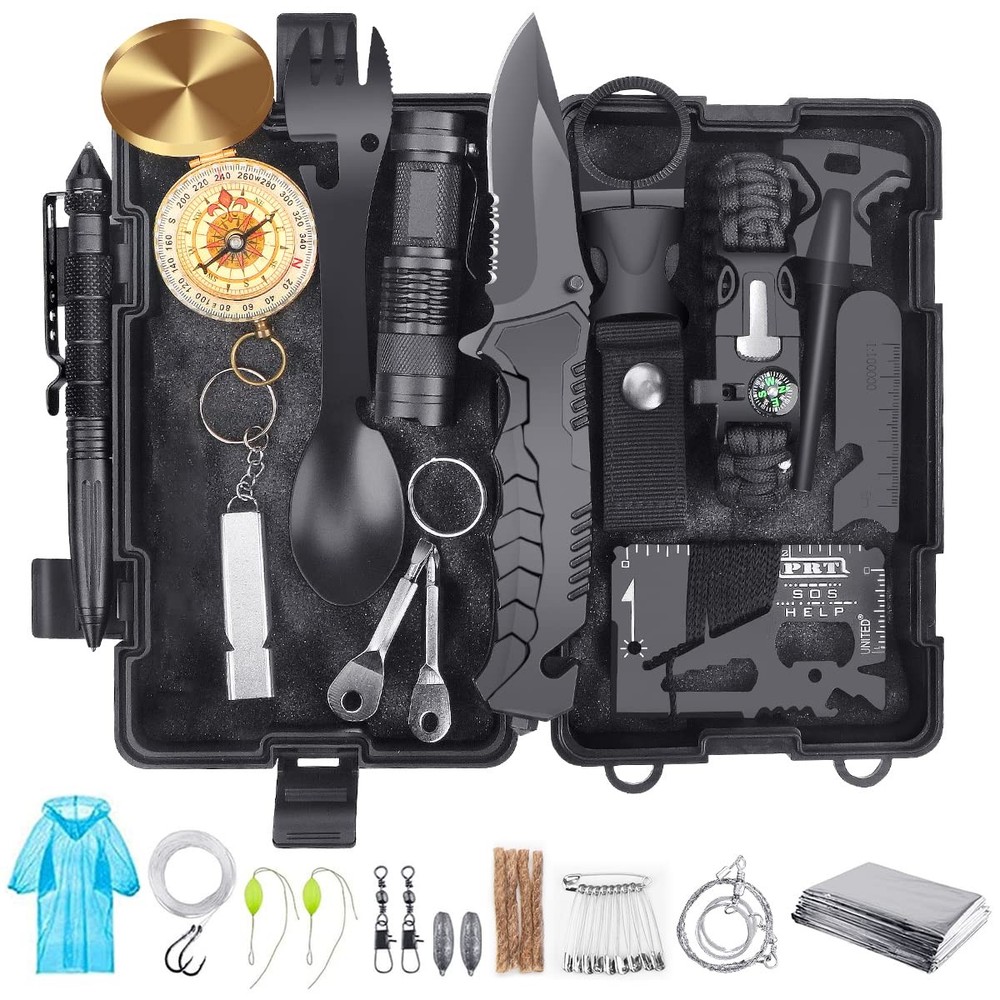 Gifts for Men Dad Husband Boyfriend Him, Survival Kits 33 in 1, Survival Gear an