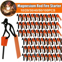 Lot Outdoor Survival Magnesium Rod Fire Starter Emergency Striker Flint for Camp