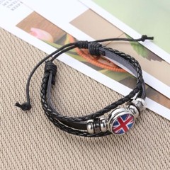 1PC National Flag Bracelet UK Bracelets Jewellery Weaving Leather Bracelet