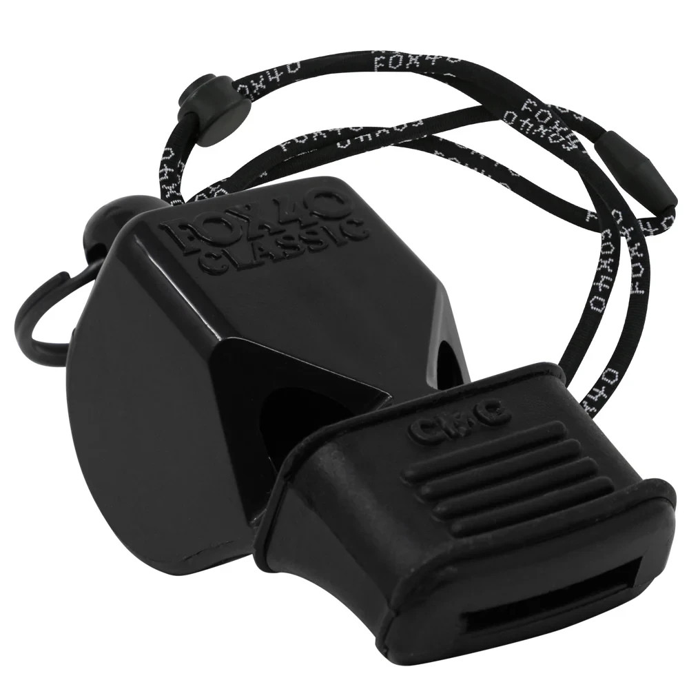 Fox 40 Classic CMG Whistle With Lanyard, Color Black