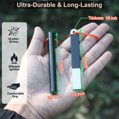 4″ Portable Pocket Waterproof Ferrocerium Ferro Rod Fire Starter Survival Tool,