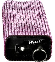 PINK RHINESTONE MINI 3″ RECHARGE Stun Gun WOMEN Self Defense SAFETY LED Light
