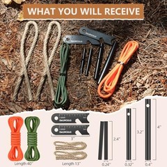 10-Piece Fire Starter Survival Kit, Ferro Rods, Tinder Wicks & Paracord, All-Wea