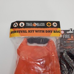 Lot TRAIL BLAZER Survival Kit w/ Dry Bag & 2 FIRE CORD Paracord Fire Emergency