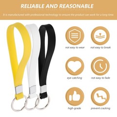 Silicone Wrist Lanyard Keychain 6Pcs Key Ring in Various Colors