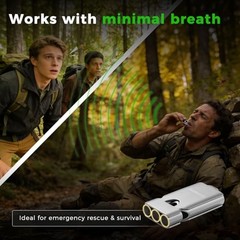 3-Tube Loud Whistle for Emergency Survival, 130db+ High Titanium (Matte1 Pack)