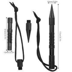 12Pcs/Set Black Aluminium Parachute Cord Needles Set Bracelets DIY Knitting Tool