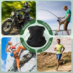6 Pack Neck Gaiter for Men one size fit all, 2 Black/2 Dark Blue/2 Grey