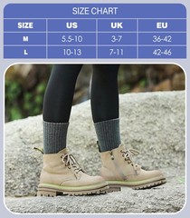 DYW Womens Merino Wool Hiking Socks Thermal Warm Medium, 5 Pairs Solid Colors