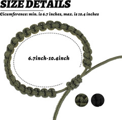 Paracord Bracelet for Men Paracord Survivor Bracelets, Handmade Braided Bracelet