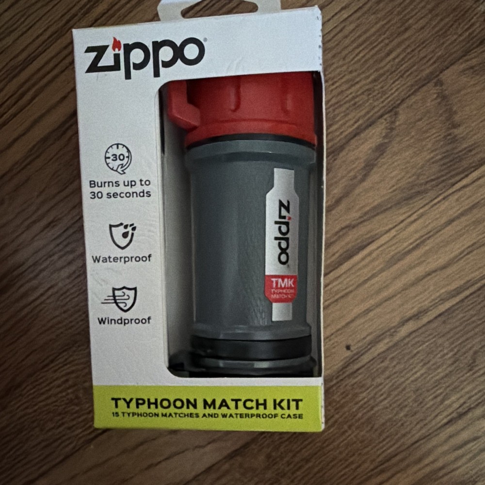 Zippo Typhoon Match Kit 15 Matches Waterproof Windproof Reusable Case