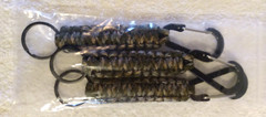 NEW 3Pcs Carabiner Paracord Keyring Keychain Camouflage Outdoor Camping Survival