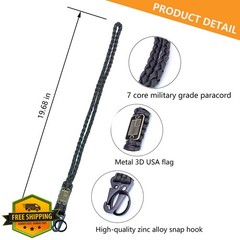 LUYADIN 2pc Paracord Lanyard Keychain Black and Red