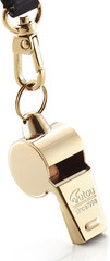 L4820 Whistle, Brass Coach Sports Whistle with Lanyard, Loud Crisp Sound Whistle