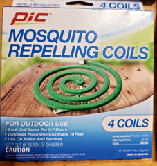 4 Pack of 4, 16 Coils in all Pic Mosquito Repelling Coils Outdoor use only