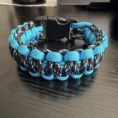 Handmade Paracord Bracelet Blue & Black Unisex