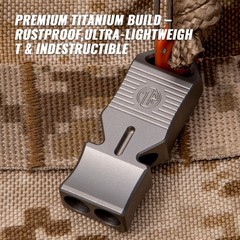 Titanium Emergency Survival Whistle – Square Dual-Tube Design, Ultra-Loud 120…