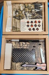 Man’s Gift Set with Wooden Box, Knife,Sharpener,Gadgets