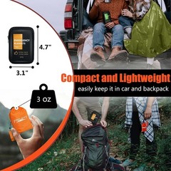 Emergency Blanket 2-Pack Extra-Thick Extra-Large Space Blankets W/ Whistles