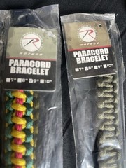 Survival Paracord Bracelets, 2 Braided Bracelet Army Green And Multicolor