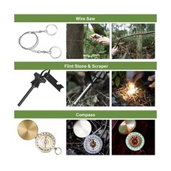 Gift for Men Dad Husband Him, Survival Kit 17 in 1, Survival Gear Tool Cool G…