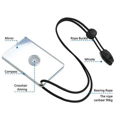 2.3 Inch Signal Mirror Survival Reflective Mirror with Aim Indicator & Whistl…