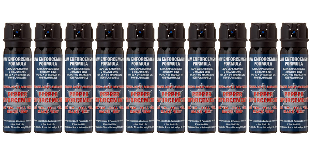 Pepper Enforcement 10-PACK Splatter Stream Pepper Spray 4oz Police Grade Defense