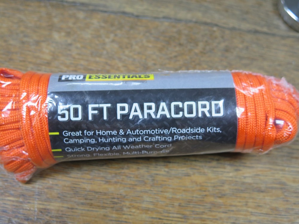 NEW ORANGE – Pro Essentials paracord 50 feet Orange Hunting Survival Prep
