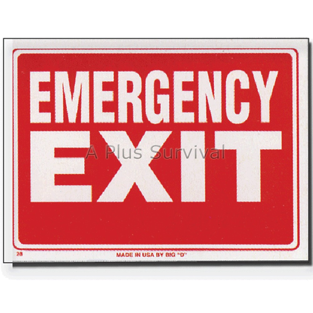 2 Pack – Emergency Exit 9″x12″ Safety Home Business Office Building Sign