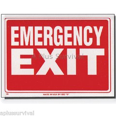 2 Pack – Emergency Exit 9″x12″ Safety Home Business Office Building Sign