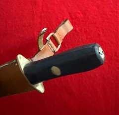 Vintage Bowie Knife Full Tang Brass Guard Wood Handle with Leather Sheath
