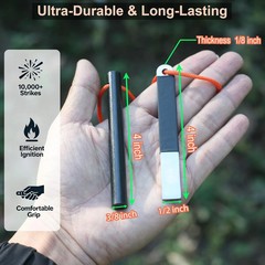 4″ Portable Pocket Waterproof Ferrocerium Ferro Rod Fire Starter Survival Tool..