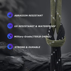 750LB Reflective Paracord Rope 100ft/500ft/1000ft – Heavy Duty Survival Camping