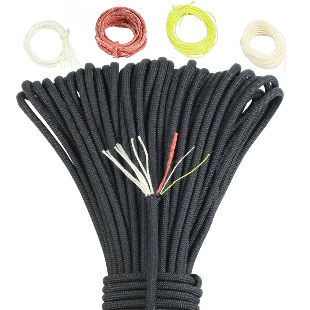 550 Paracord Rope 4mm 10 Core Nylon Outdoor Fire Rope Fishing Camping Survival