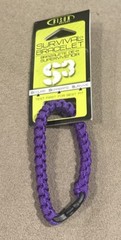 Bison Design S3 Paracord Survival Bracelet *8-12ft Hand Braided 7” *Purple *NEW