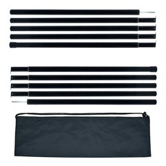 BATDIYOW Adjustable Tent Poles Steel Rods for Tarp Canopy 15IN-75IN, Black