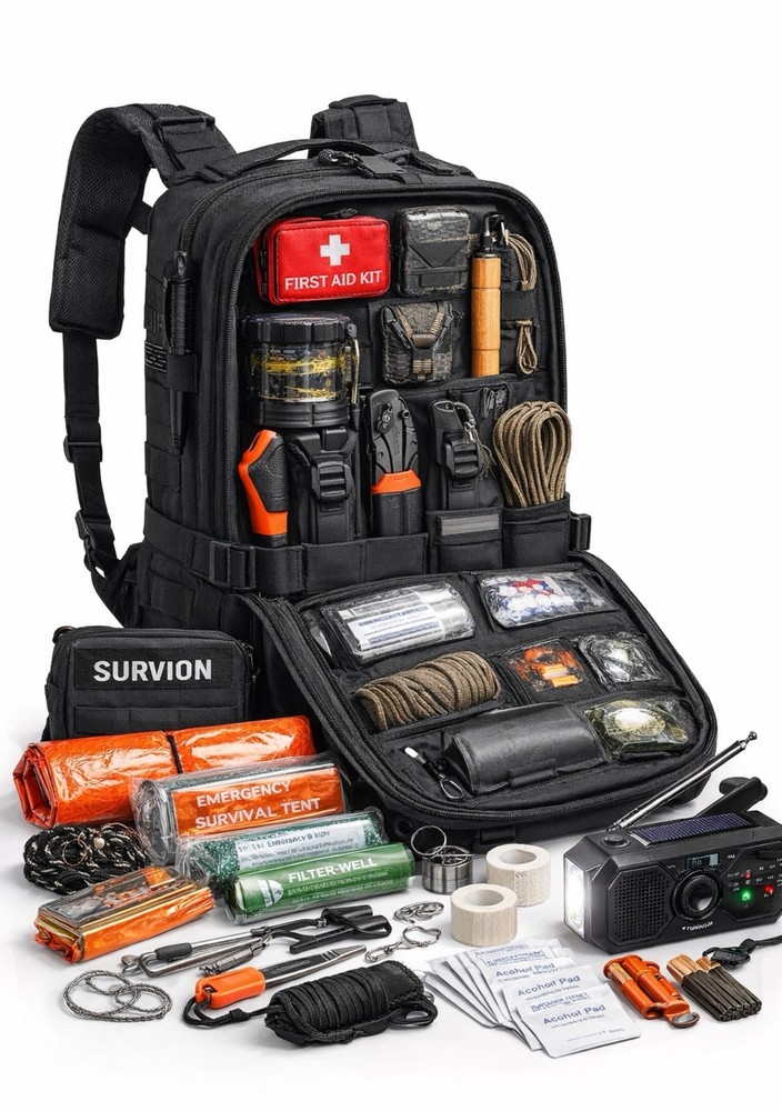 Camping, Outdoor, Survival & Emergency Backpack 100+ Piece – Complete Set
