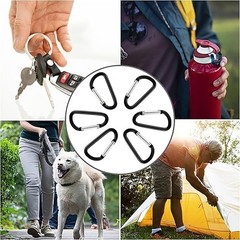 2″ Aluminum D Ring Carabiners Clip Keychain Carabiner Clip Set Outdoor Camping